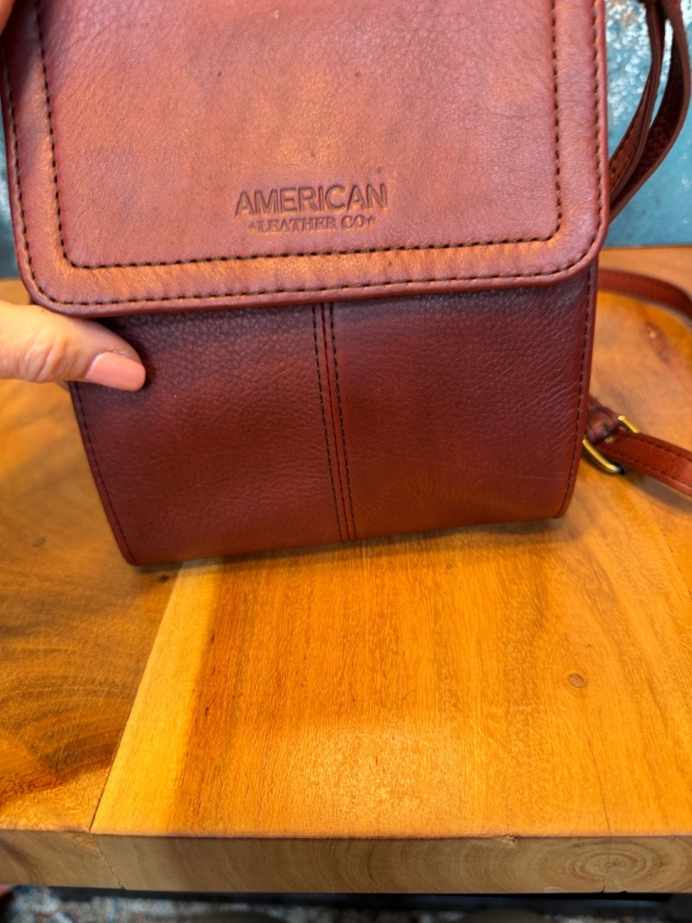 American Leather Co Old Money Brown Leather Crossbody Bag (EUC) - Picture 13 of 16